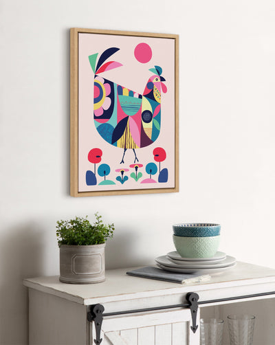 Sylvie Mid Century Modern Wyandotte Framed Canvas by kateandlaurel - product image 8 for Resin Society