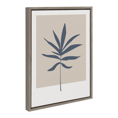 Sylvie Muted Tan and Blue Colorblock Botanical Leaf Framed Canvas by kateandlaurel - product image 13 for Resin Society