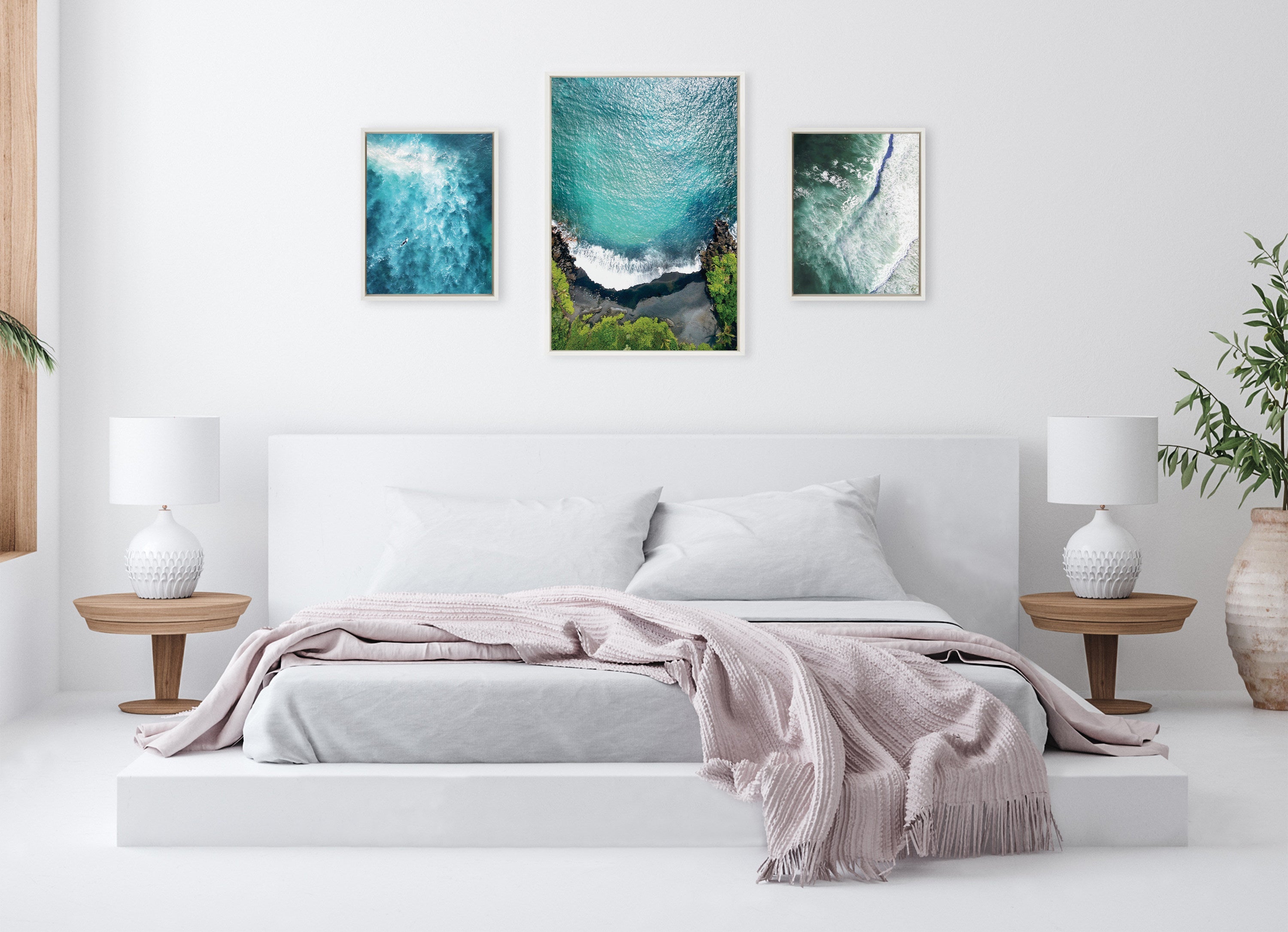 Sylvie Maui Black Sands Beach Framed Canvas Set by Rachel Bolgov