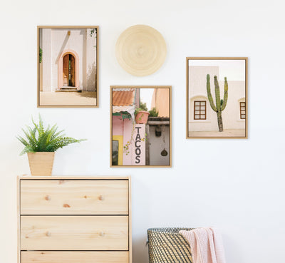 Sylvie Cabo San Lucas No 4, Isla Holbox No 3, Cactus no 2 Mexico Framed Canvas Art Set by Crystal Lynn Collins