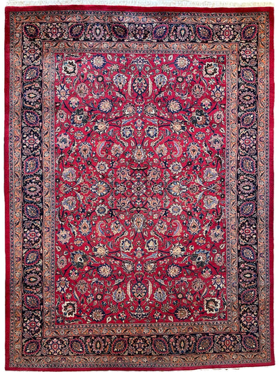 Fine Allover Persian Mashhad Rug 8’2”x11’6” by Rugistan - main product image for Resin Society