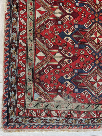 Fine Antique Natural Dyes Caucasian Soumak Area Rug 73''x91'' by Rugistan - product image 11 for Resin Society