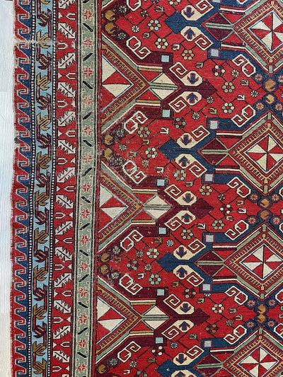 Fine Antique Natural Dyes Caucasian Soumak Area Rug 73''x91'' by Rugistan - product image 14 for Resin Society