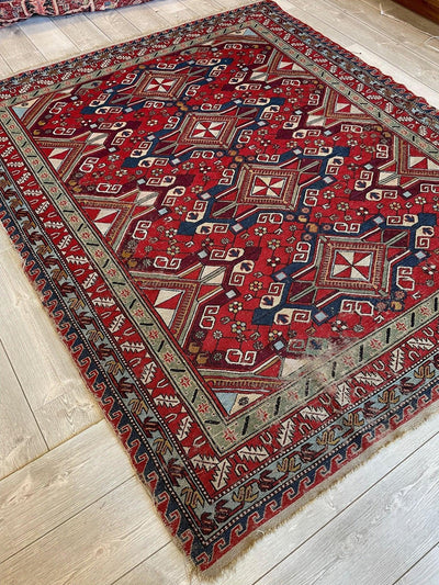 Fine Antique Natural Dyes Caucasian Soumak Area Rug 73''x91'' by Rugistan - product image 3 for Resin Society