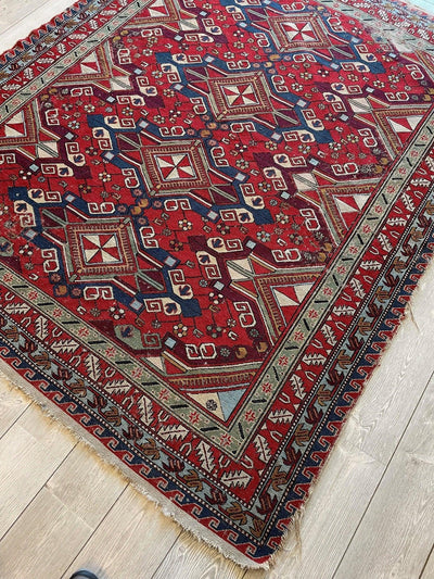Fine Antique Natural Dyes Caucasian Soumak Area Rug 73''x91'' by Rugistan - product image 4 for Resin Society