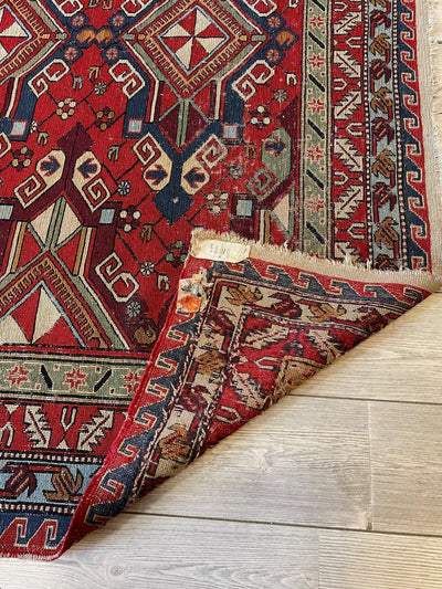 Fine Antique Natural Dyes Caucasian Soumak Area Rug 73''x91'' by Rugistan - product image 7 for Resin Society