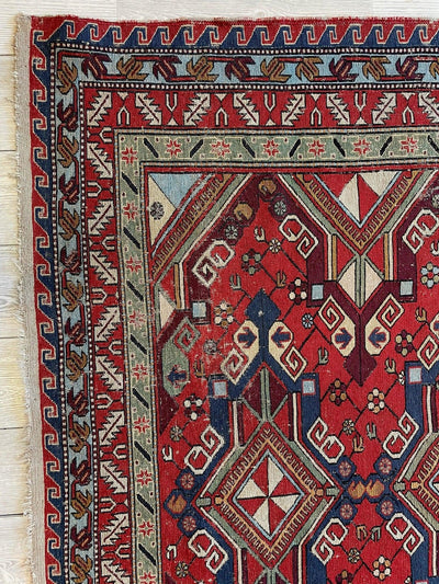 Fine Antique Natural Dyes Caucasian Soumak Area Rug 73''x91'' by Rugistan - product image 8 for Resin Society
