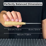 Fine detail carving chisel with 10 mm blade and wooden handle by Sharky Forged Steel Tools