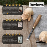 Fine detail carving chisel with 10 mm blade and wooden handle by Sharky Forged Steel Tools