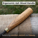 Fine detail carving chisel with 10 mm blade and wooden handle by Sharky Forged Steel Tools