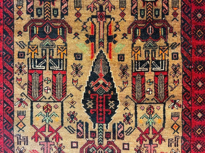 Fine Vintage Wool Baluch Rug 6x4 ft by Rugistan - product image 3 for Resin Society