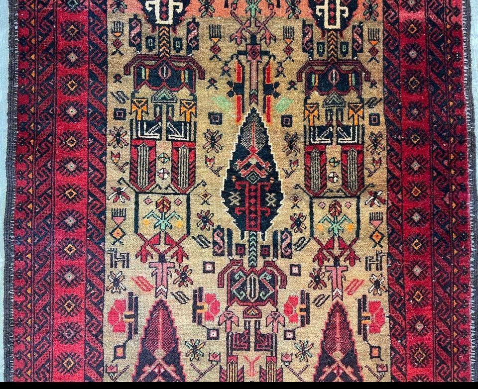 Fine Vintage Wool Baluch Rug 6x4 ft by Rugistan - product image 4 for Resin Society