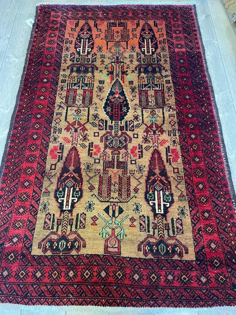 Fine Vintage Wool Baluch Rug 6x4 ft by Rugistan - product image 5 for Resin Society