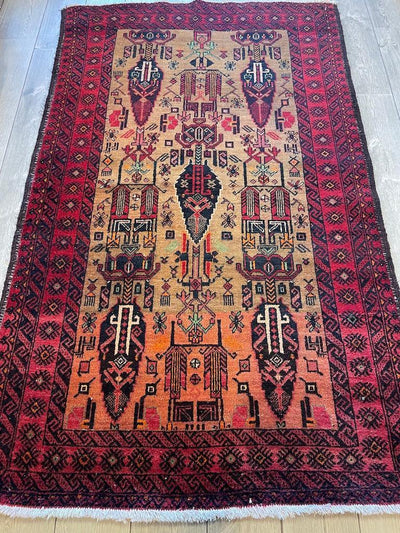 Fine Vintage Wool Baluch Rug 6x4 ft by Rugistan - product image 7 for Resin Society