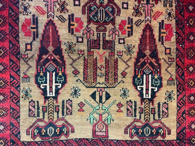 Fine Vintage Wool Baluch Rug 6x4 ft by Rugistan - product image 9 for Resin Society