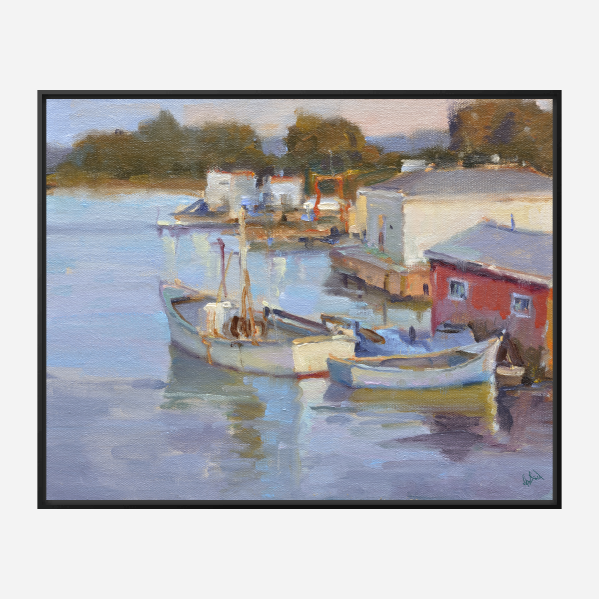 Fishing Village Artist Enhanced Canvas Print by John Beard Collection - product image 5 for Resin Society