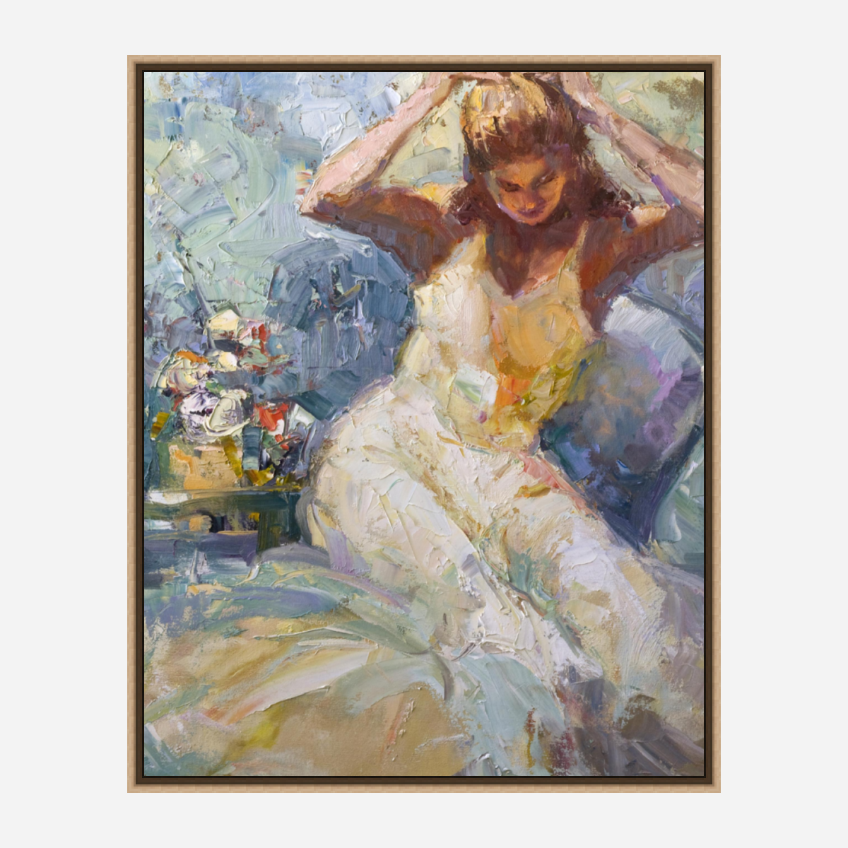 Fixing Her Hair Artist Enhanced Canvas Print by John Beard Collection - product image 8 for Resin Society