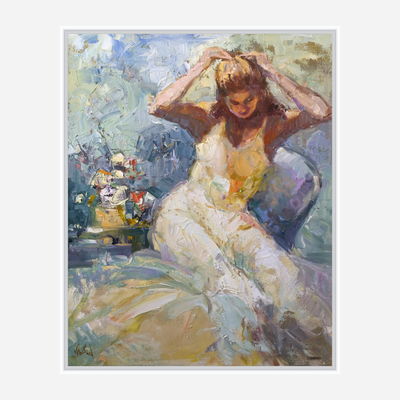 Fixing Her Hair Artist Enhanced Canvas Print by John Beard Collection - product image 6 for Resin Society