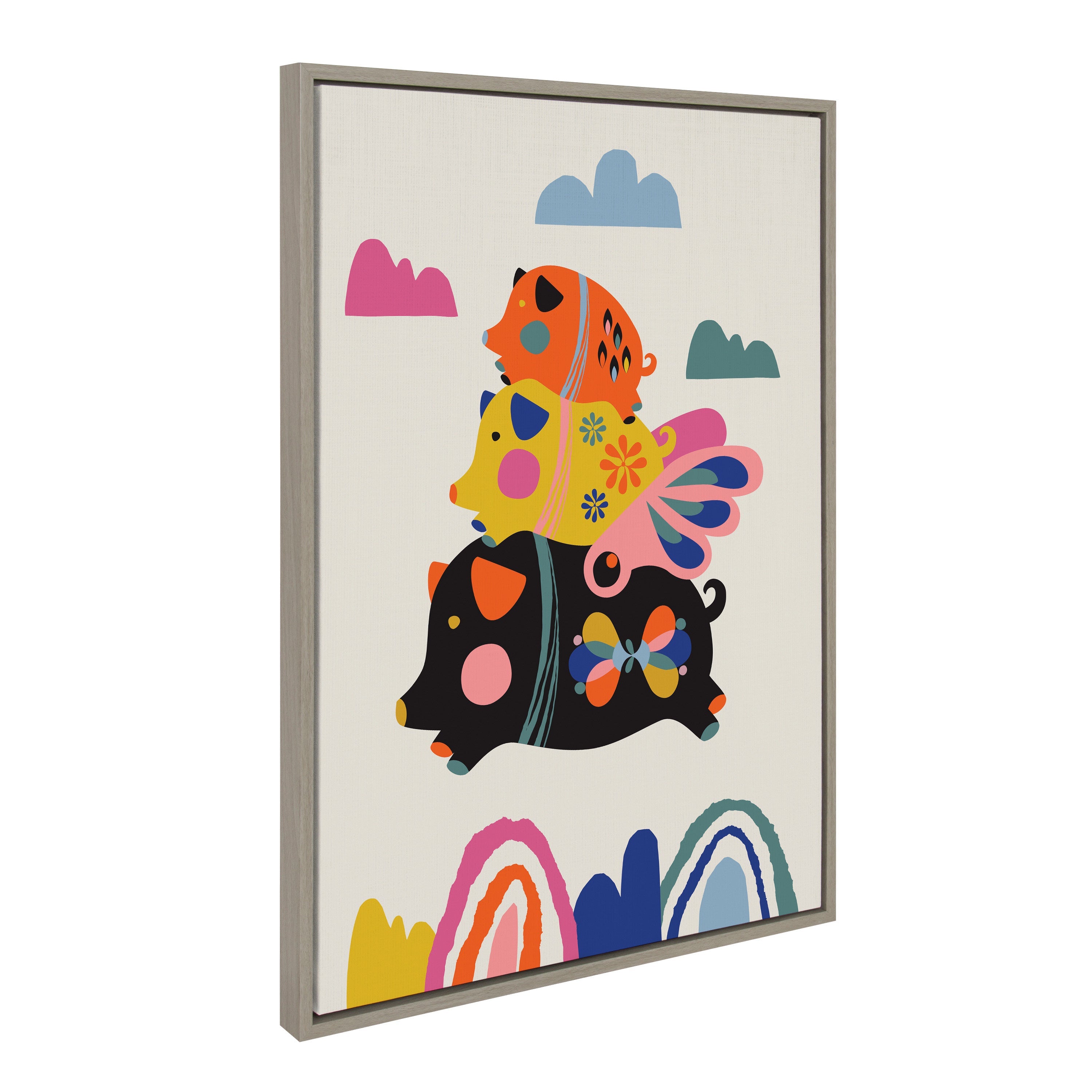 Sylvie Flying Pigs Framed Canvas by kateandlaurel - product image 12 for Resin Society