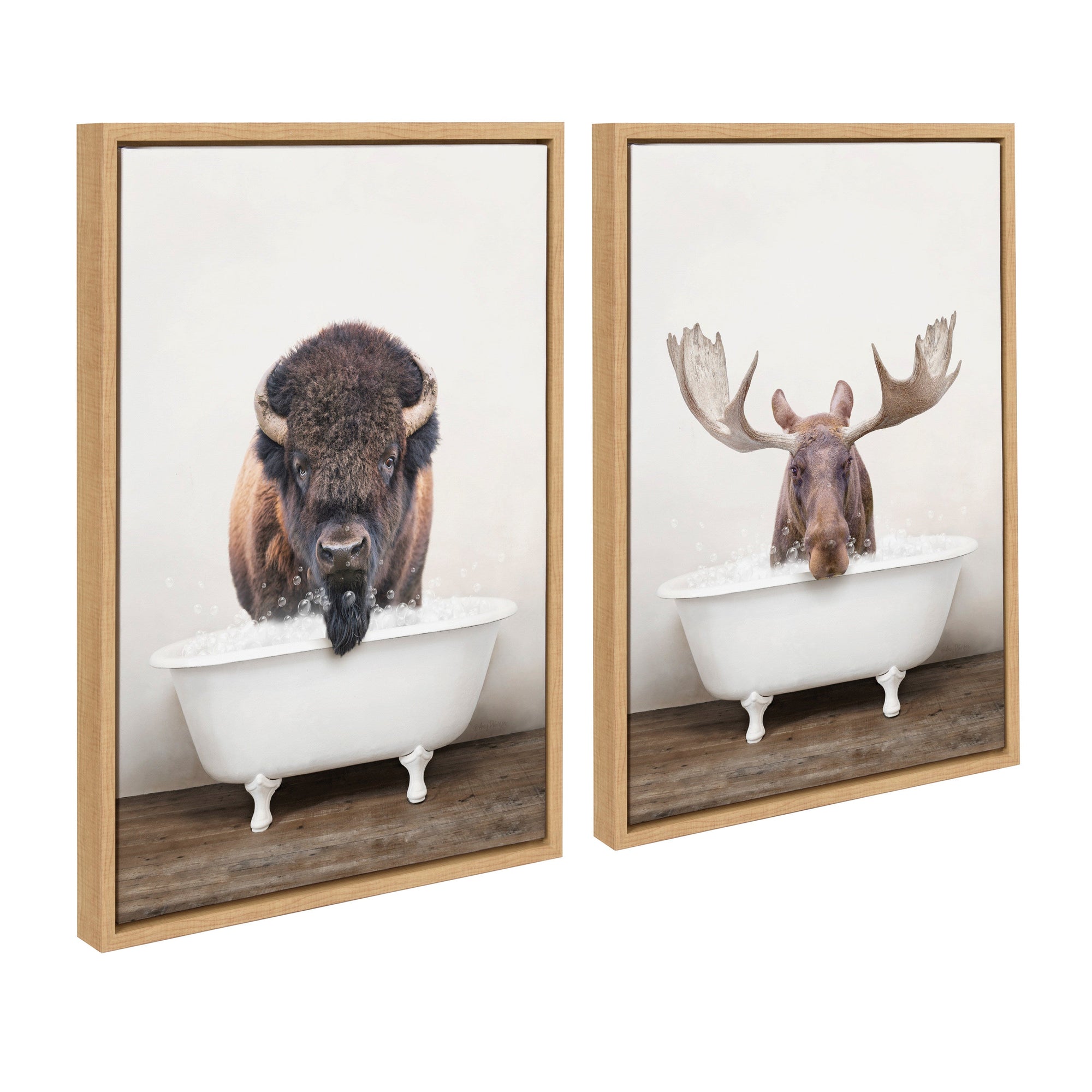 Sylvie Bison Rustic Bubble Bath and Moose Rustic Bubble Bath Framed by kateandlaurel - product image 7 for Resin Society