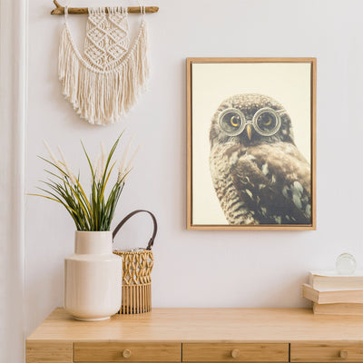 Sylvie Owl Wearing Glasses Framed Canvas by kateandlaurel - product image 6 for Resin Society