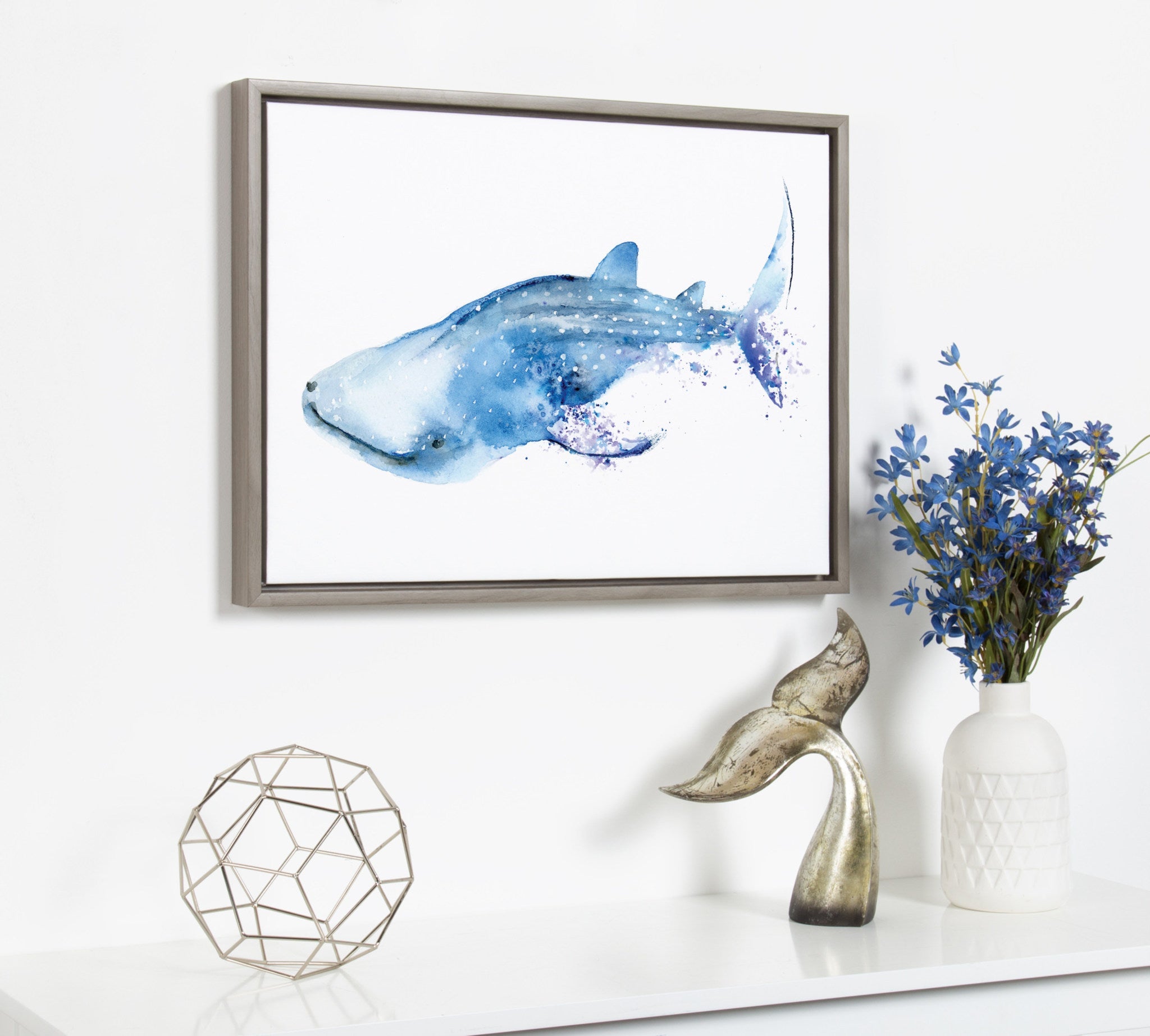 Sylvie Whale Shark Framed Canvas Art by Cathy Zhang by kateandlaurel - product image 5 for Resin Society