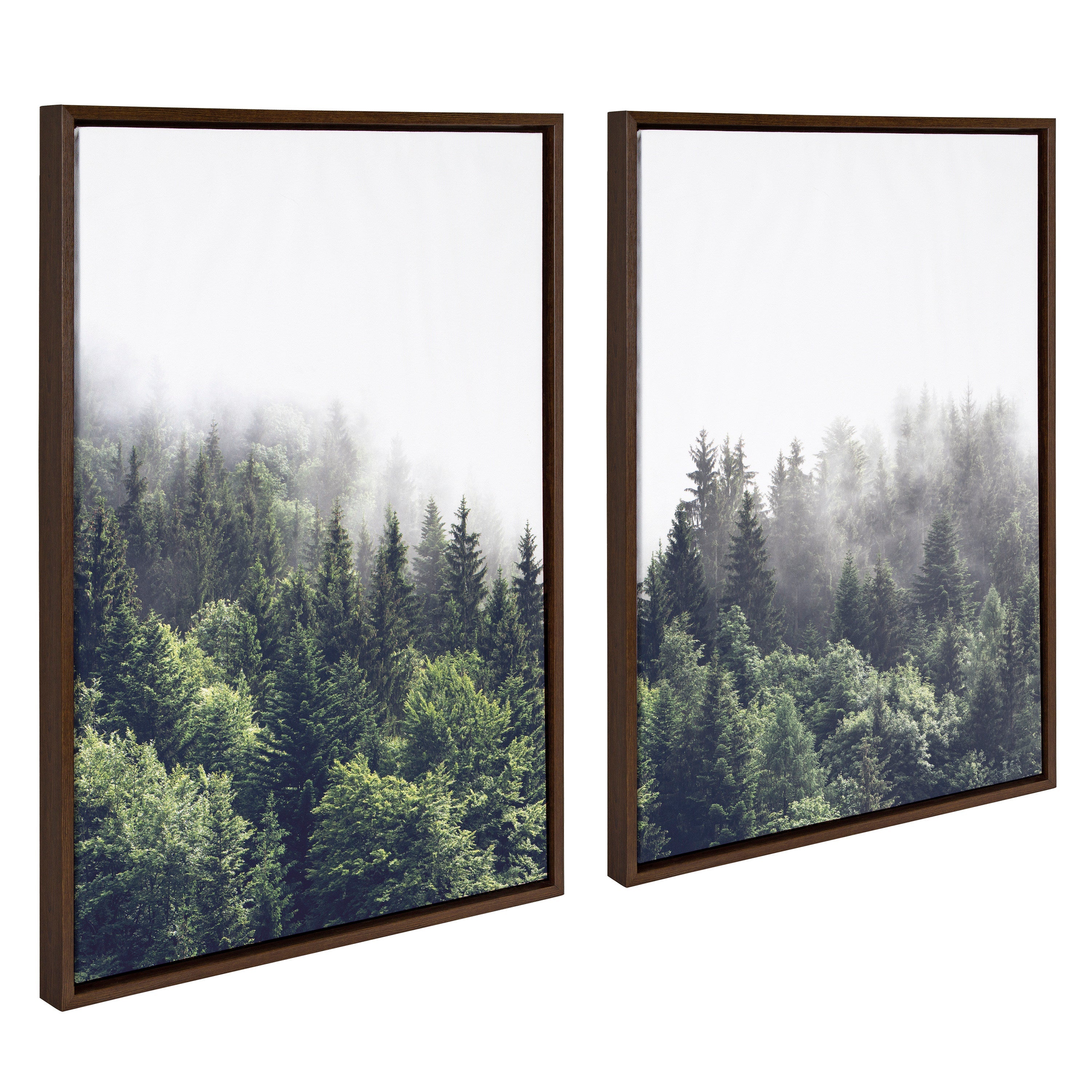 Sylvie Lush Green Forest on a Foggy Day Framed Canvas Set by The by kateandlaurel - product image 14 for Resin Society