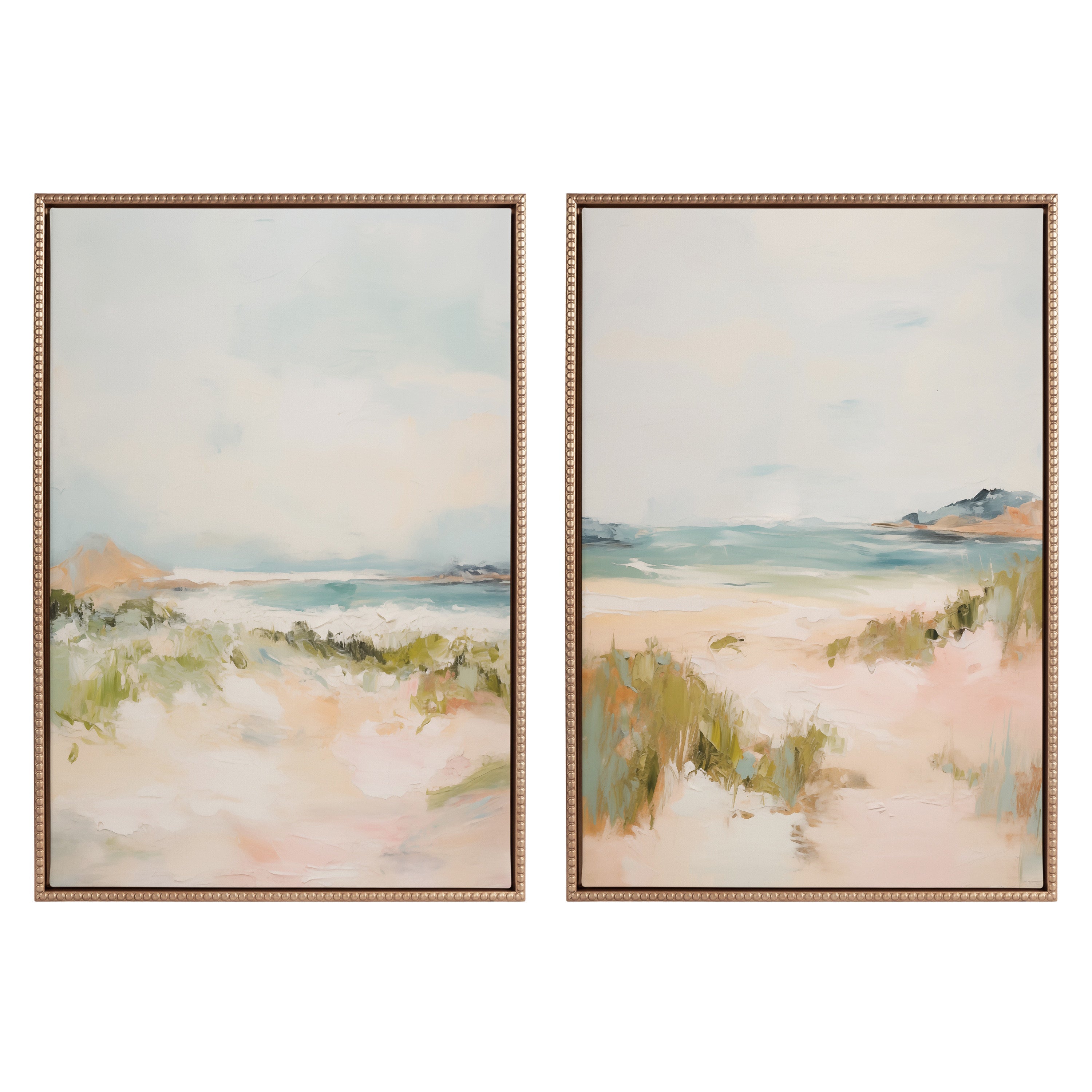 Sylvie Beaded Tranquil Landscape III and V Framed Canvas Art Set by Amy Lighthall