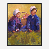 Flower Girls Artist Enhanced Canvas Print by John Beard Collection - product image 4 for Resin Society