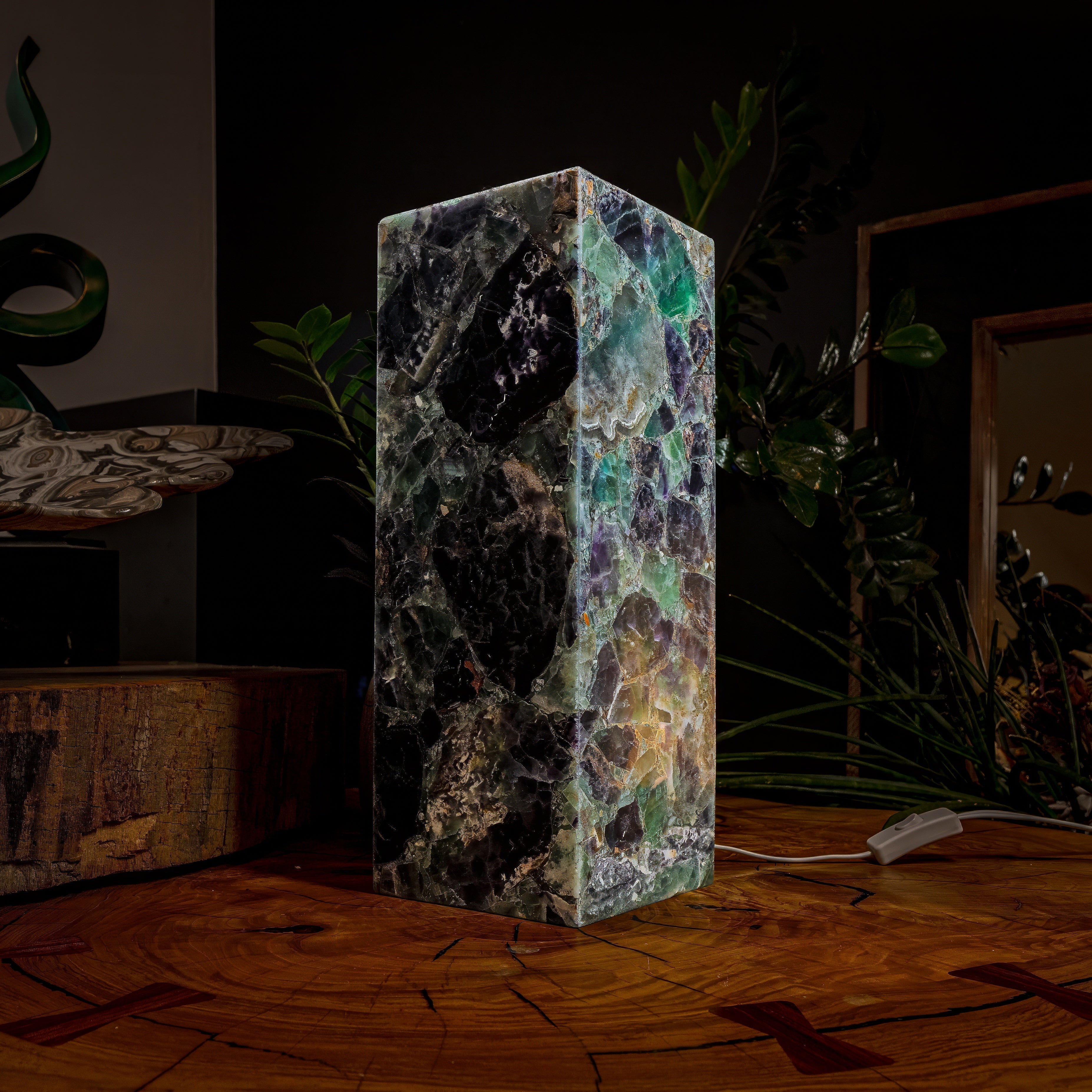 Fluorite Crystal Table Lamp #2 (Small Size) by Vilona Onyx - product image 8 for Resin Society