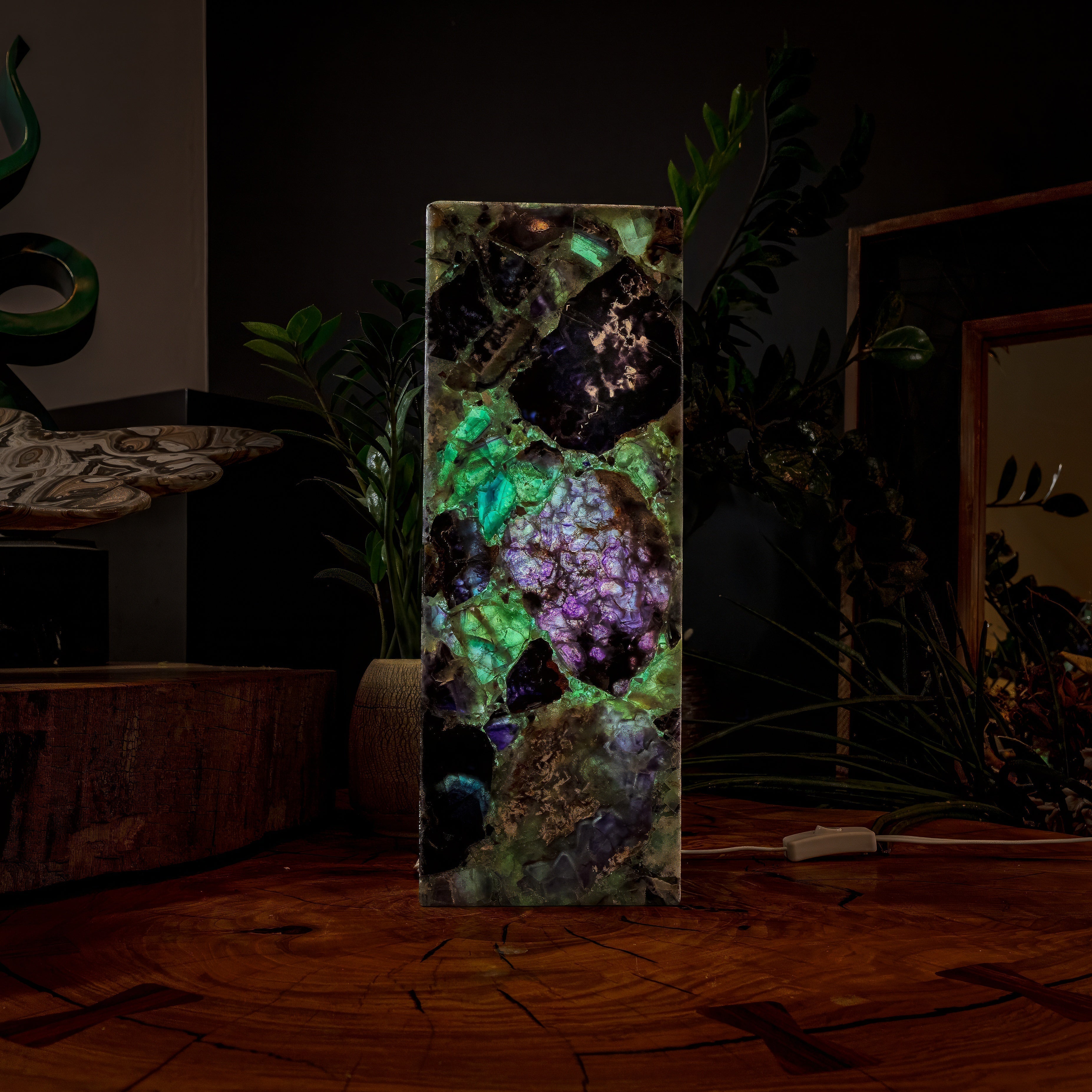 Fluorite Crystal Table Lamp #2 (Small Size) by Vilona Onyx - product image 6 for Resin Society