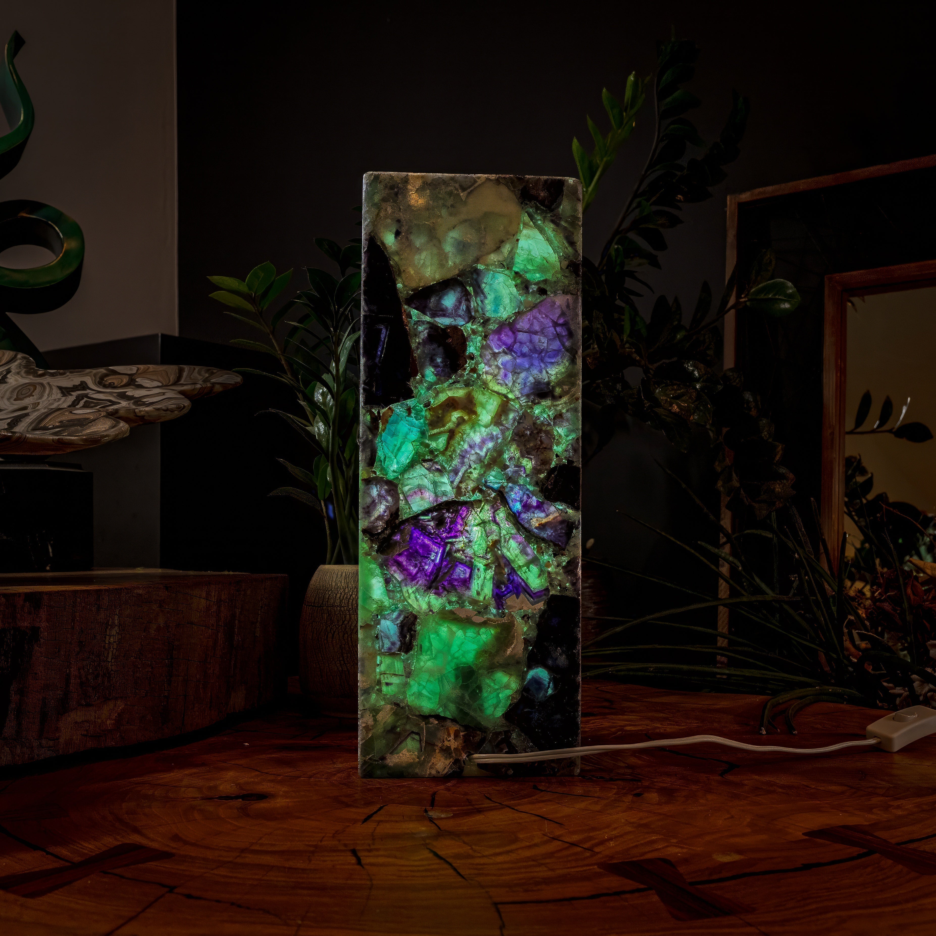 Fluorite Crystal Table Lamp #2 (Small Size) by Vilona Onyx - product image 5 for Resin Society