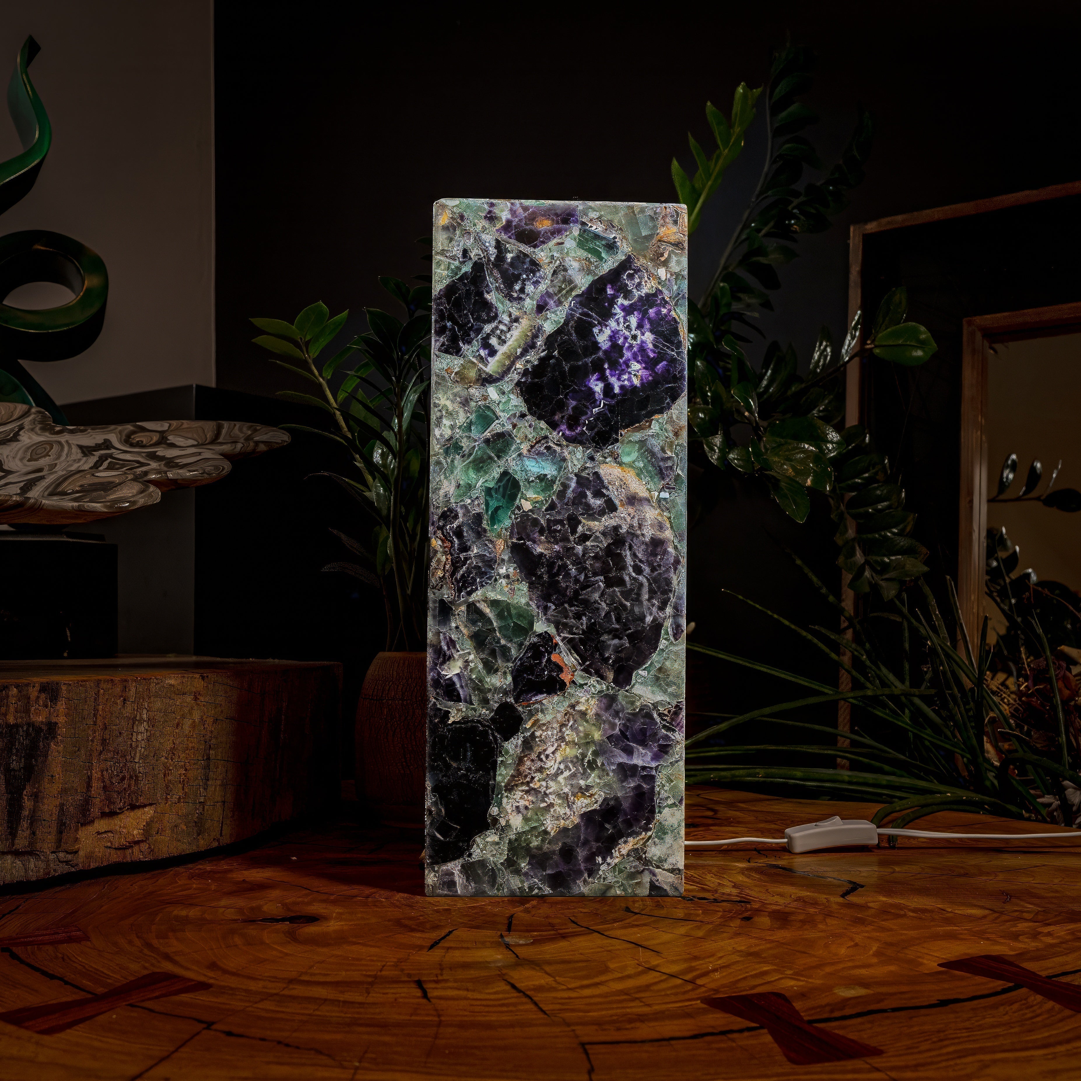 Fluorite Crystal Table Lamp #2 (Small Size) by Vilona Onyx - product image 7 for Resin Society