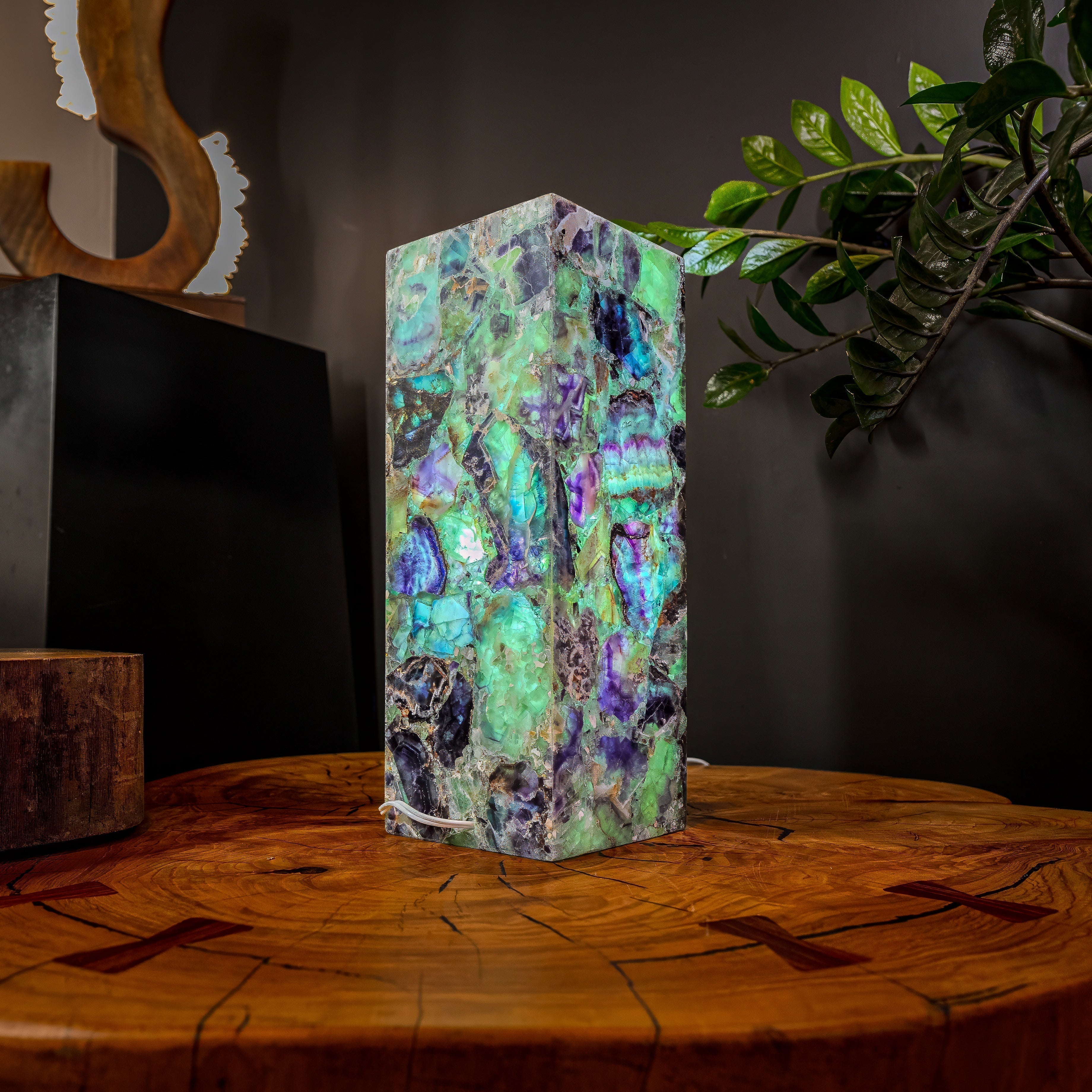 Fluorite Crystal Table Lamp #3 (Small Size) by Vilona Onyx - product image 4 for Resin Society