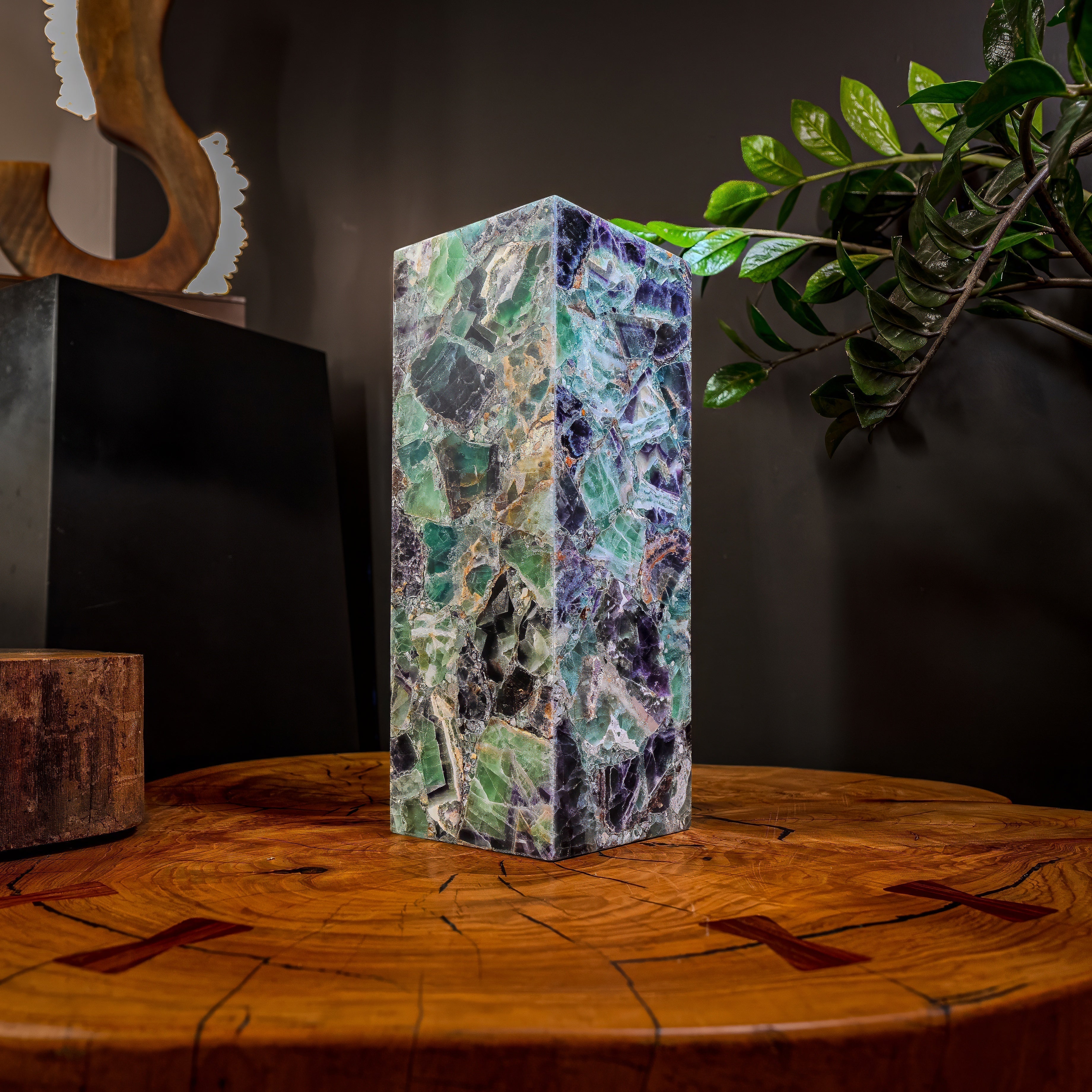Fluorite Crystal Table Lamp #3 (Small Size) by Vilona Onyx - product image 2 for Resin Society