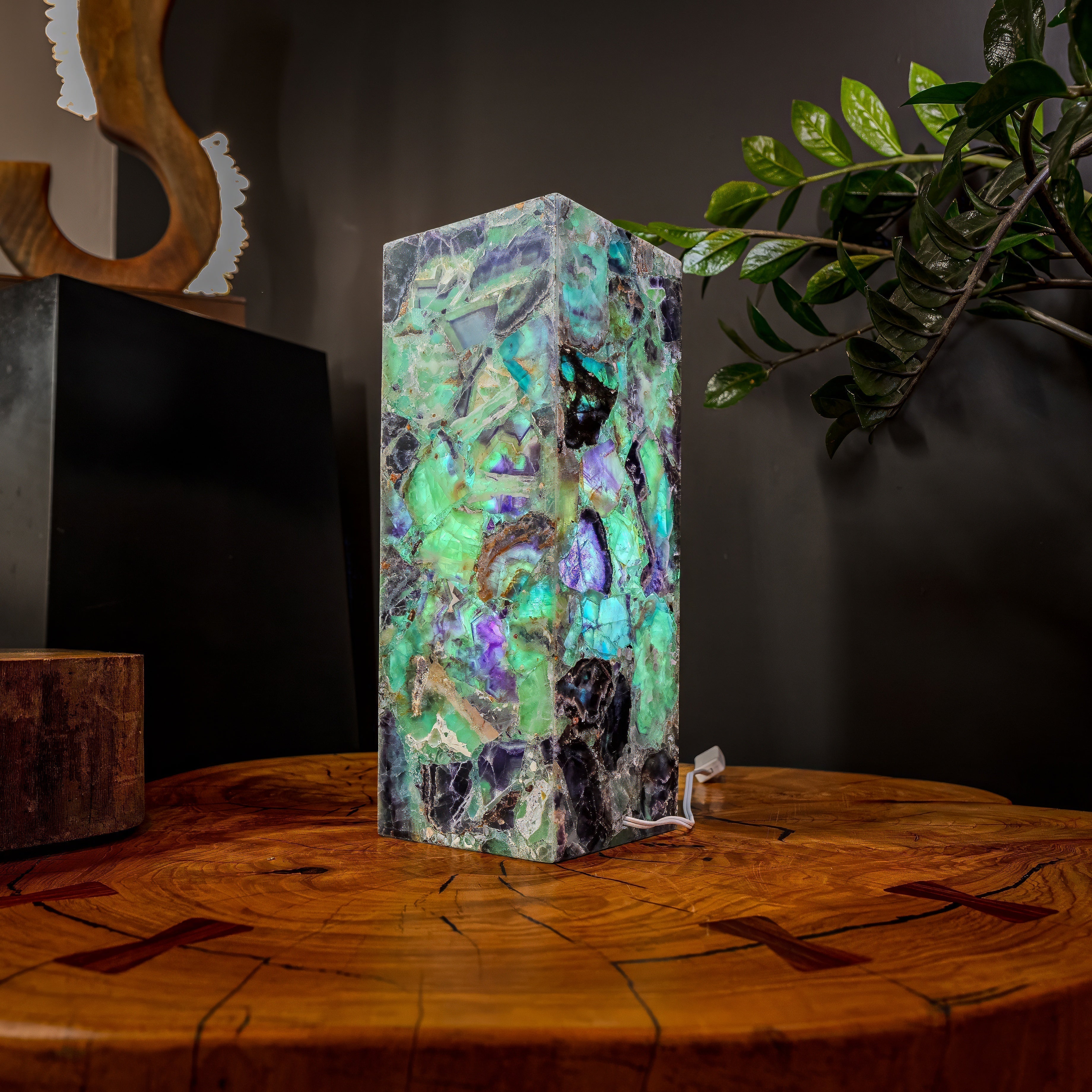 Fluorite Crystal Table Lamp #3 (Small Size) by Vilona Onyx - product image 6 for Resin Society