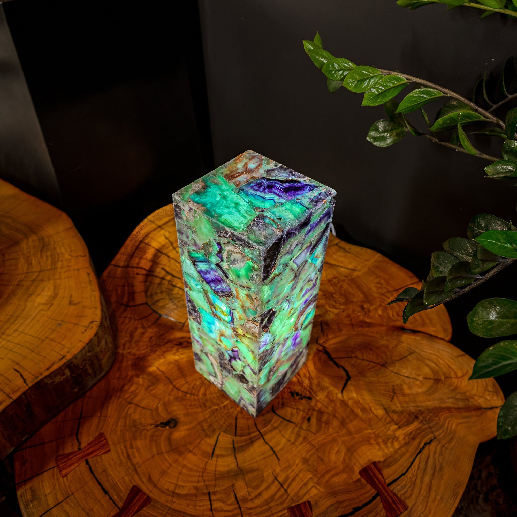 Fluorite Crystal Table Lamp #3 (Small Size) by Vilona Onyx - product image 7 for Resin Society