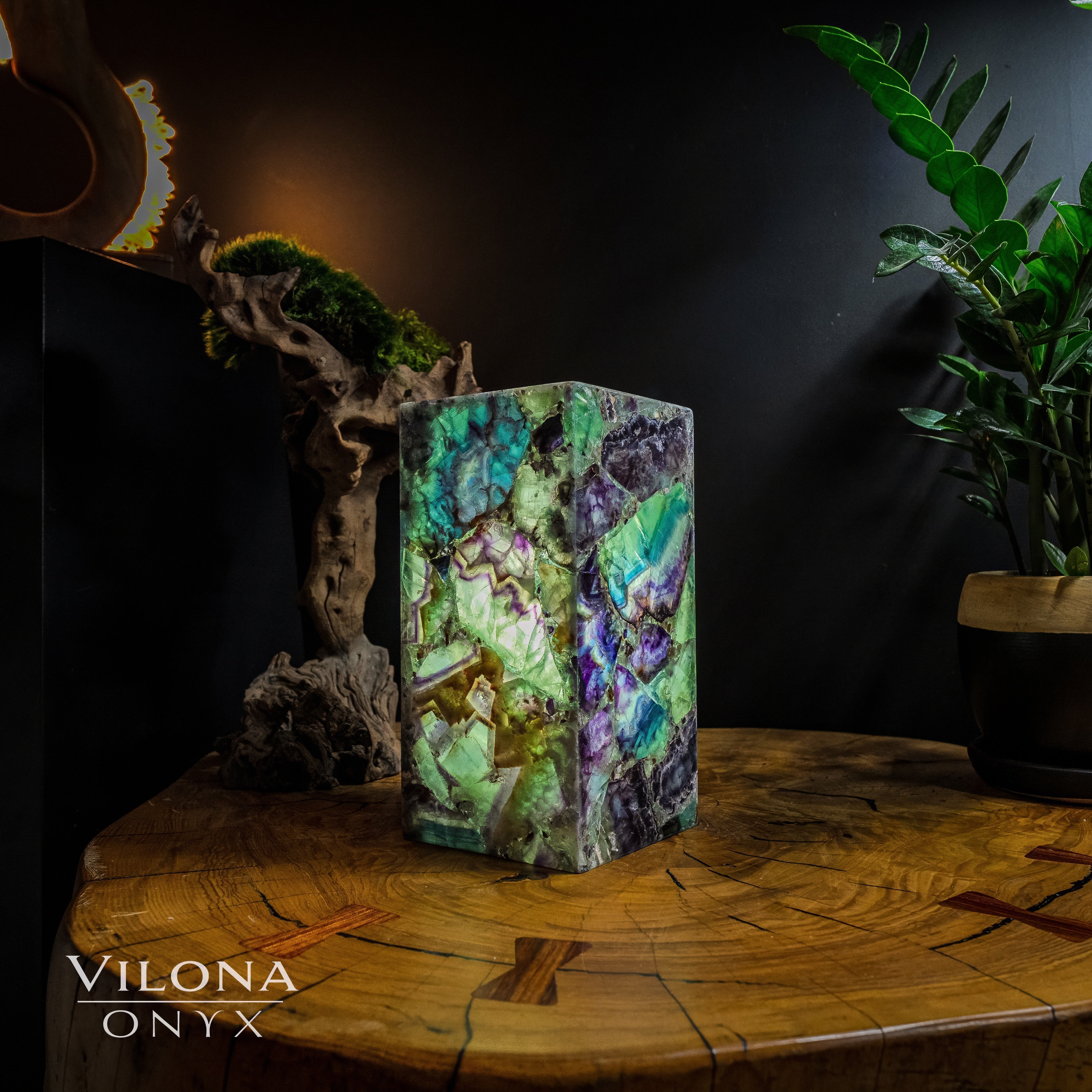 Fluorite Crystal Table Lamp #9 (Miniature Size) by Vilona Onyx - product image 5 for Resin Society