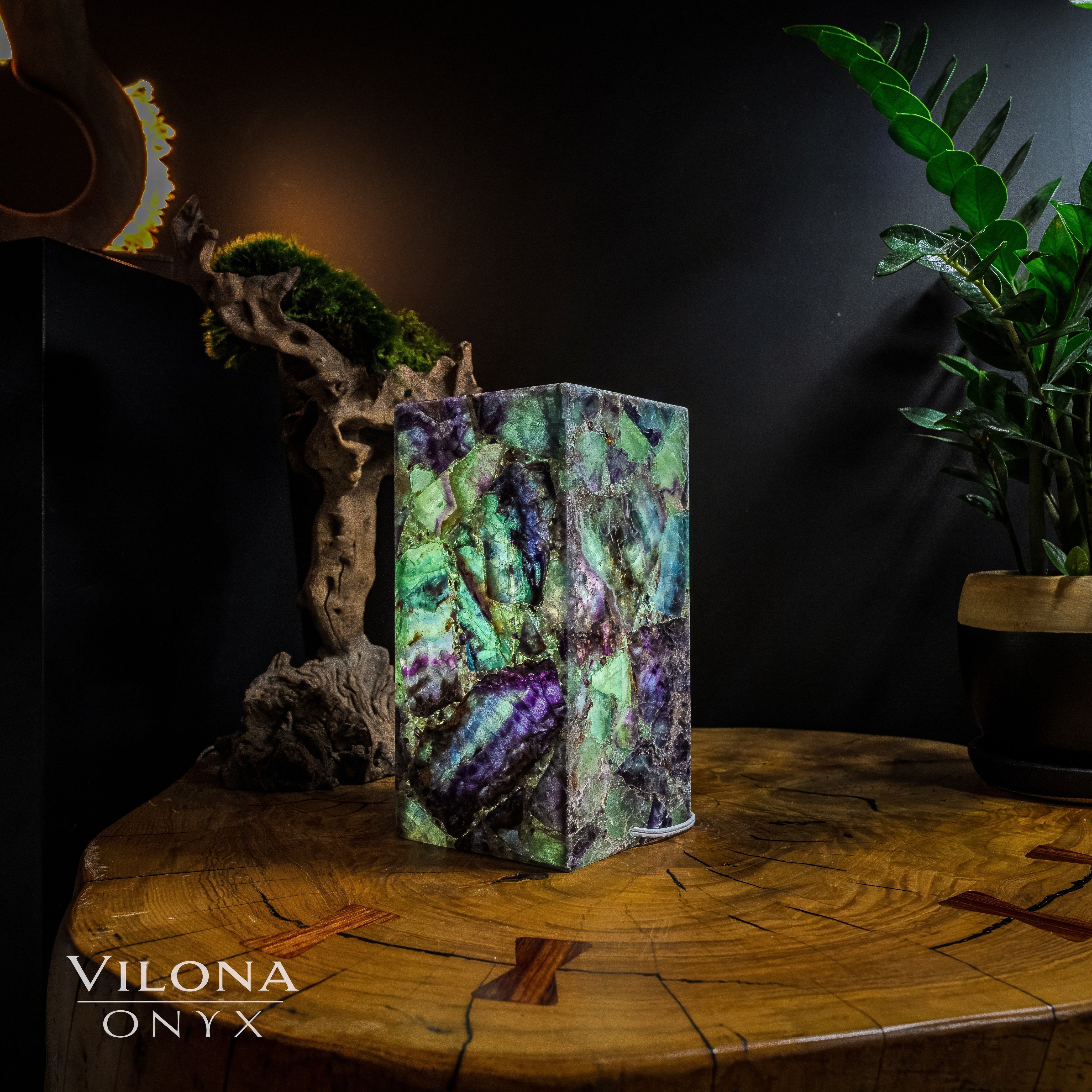 Fluorite Crystal Table Lamp #9 (Miniature Size) by Vilona Onyx - product image 4 for Resin Society