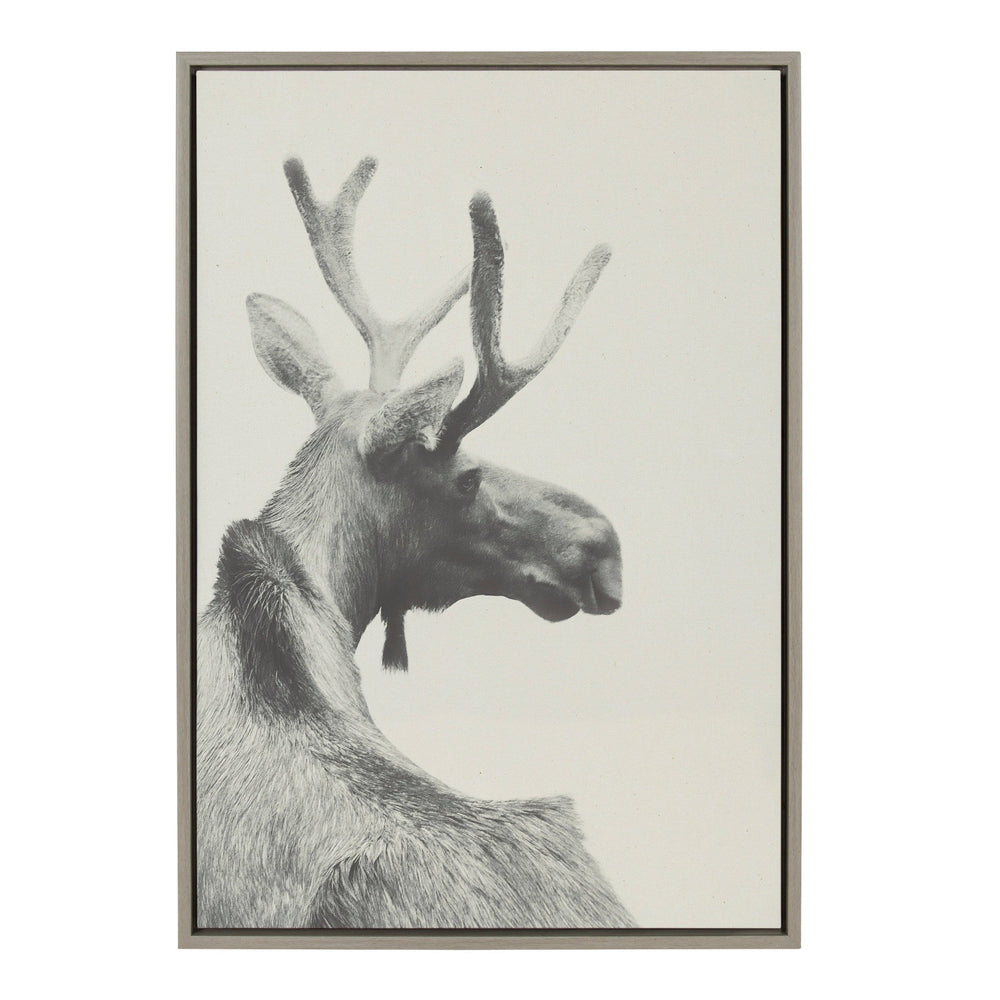 Sylvie Moose BW Framed Canvas by kateandlaurel - main product image for Resin Society