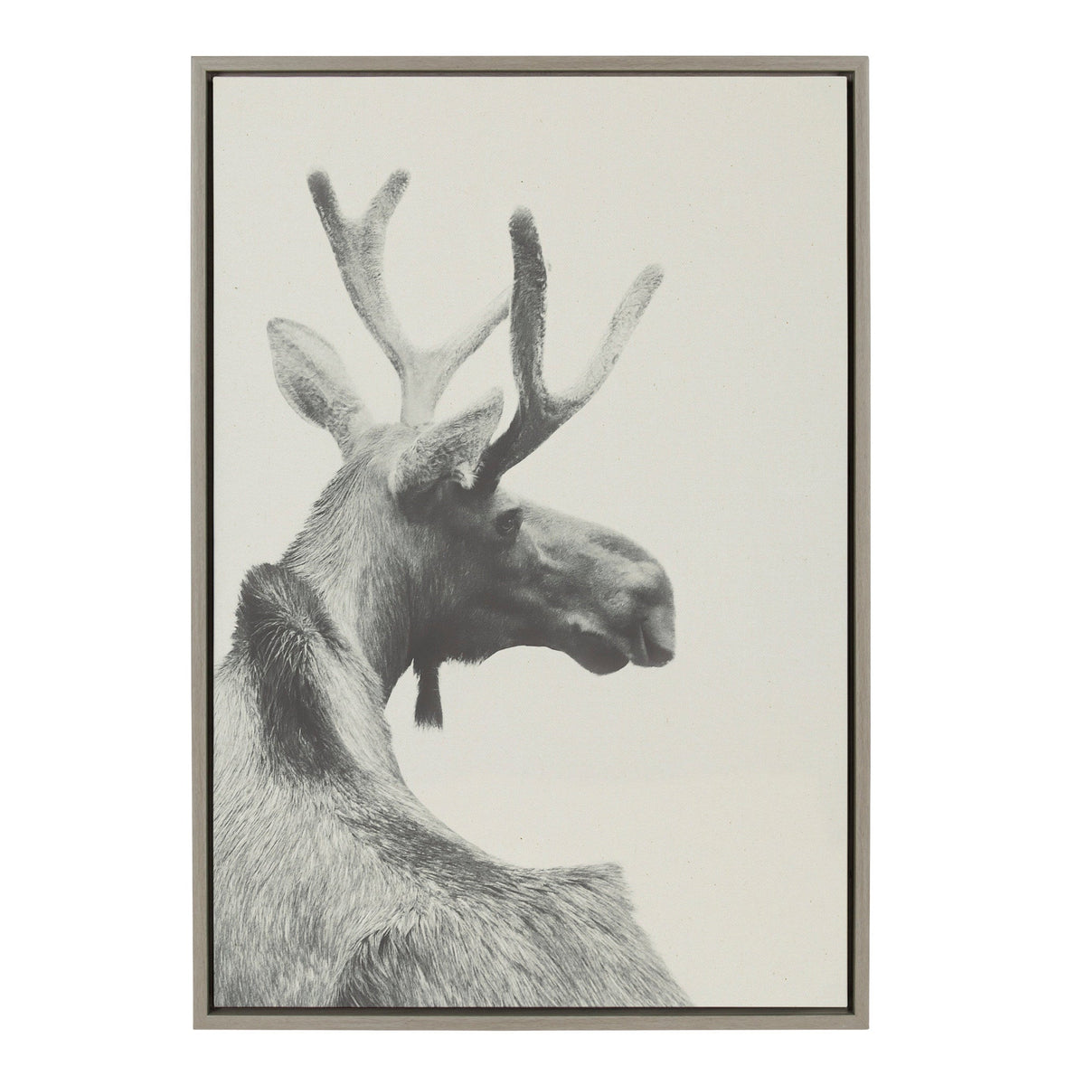 Sylvie Moose BW Framed Canvas by kateandlaurel - main product image for Resin Society