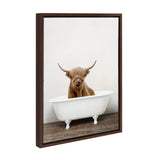 Sylvie Highland Cow in Tub Color Framed Canvas
