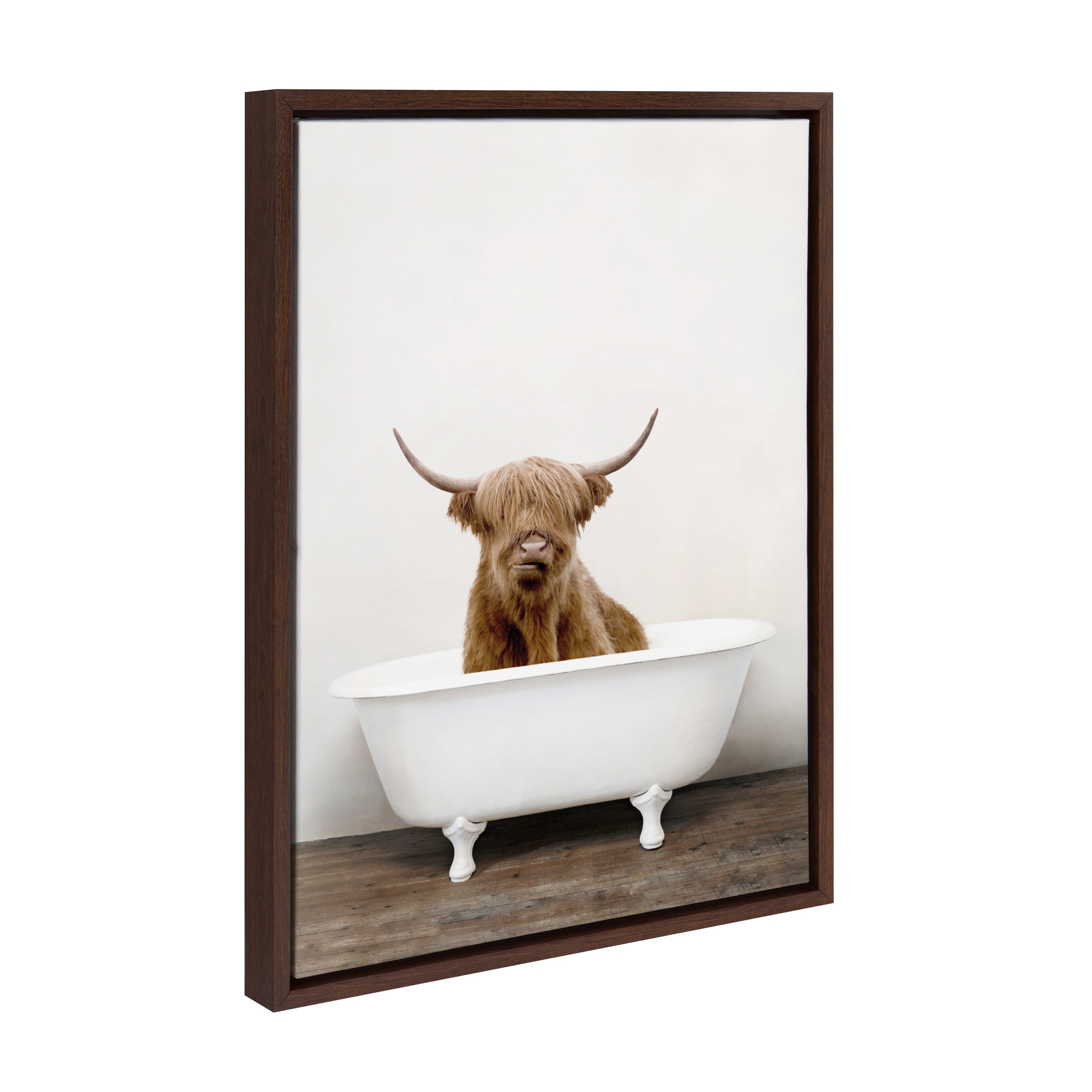 Sylvie Highland Cow in Tub Color Framed Canvas
