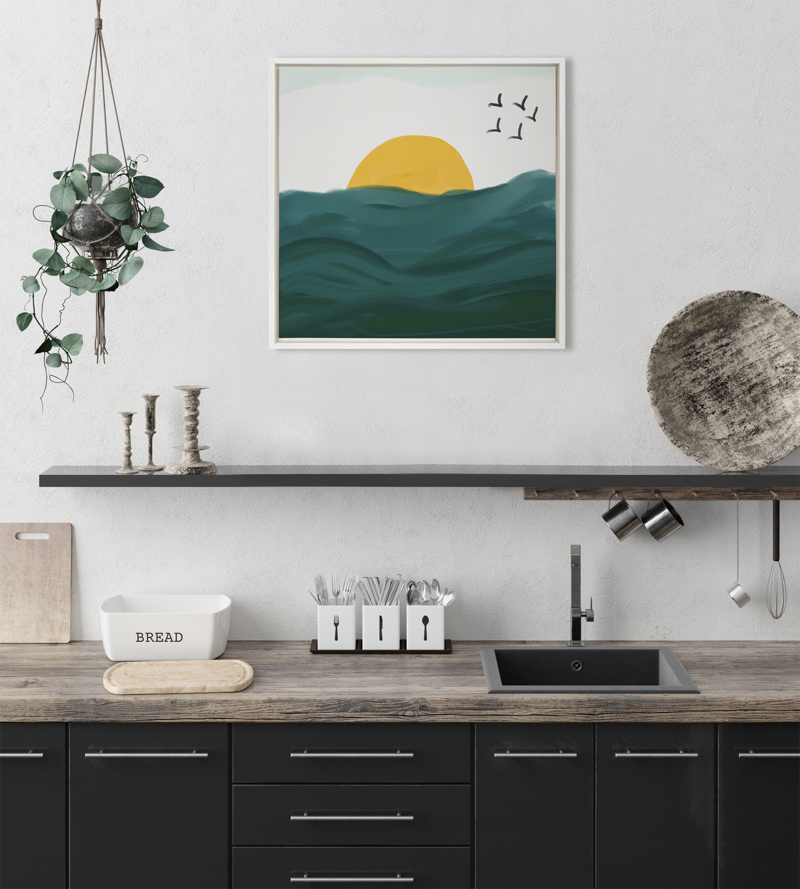 Sylvie Horizon Framed Canvas by kateandlaurel - product image 4 for Resin Society