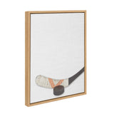 Sylvie Hockey Stick and Puck Framed Canvas, Natural 18x24 by kateandlaurel - product image 2 for Resin Society