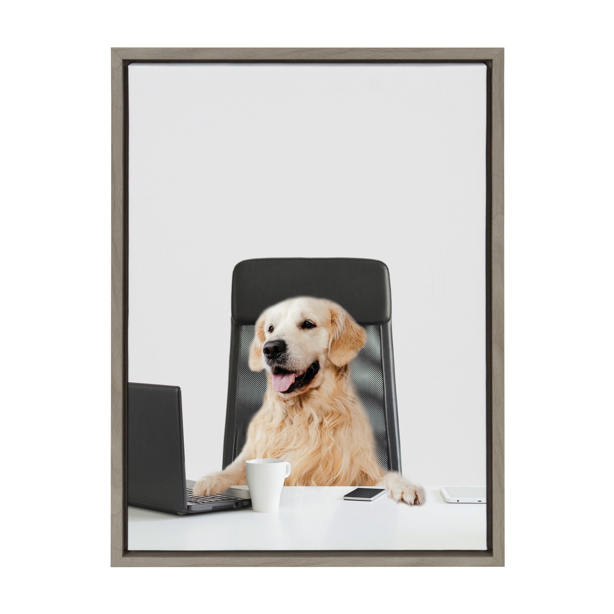 Sylvie I’m Denzel, President Framed Canvas by The Creative Bunch Studio by kateandlaurel - main product image for Resin Society