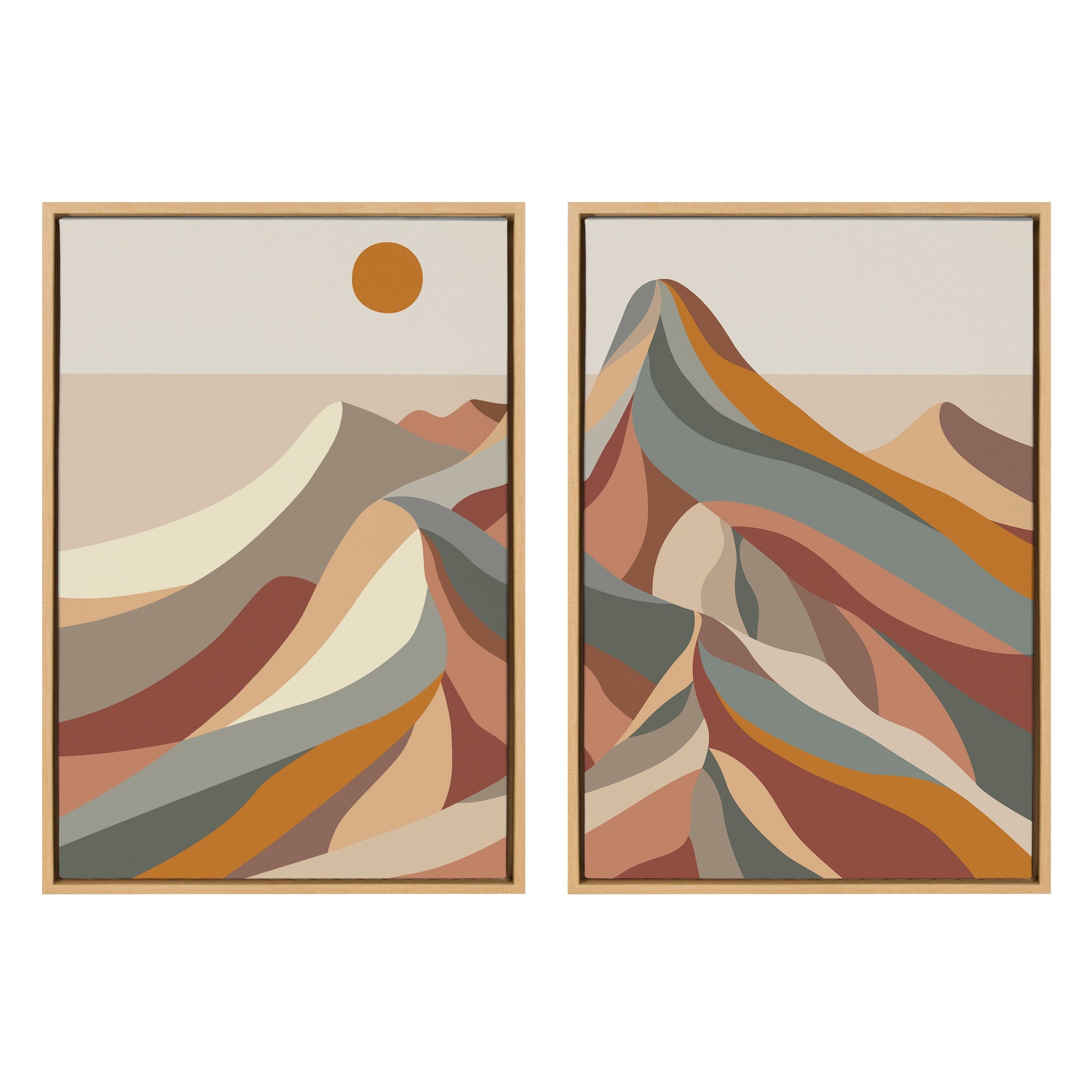 Sylvie Mid Century Modern Mountains Framed Canvas by kateandlaurel - product image 10 for Resin Society