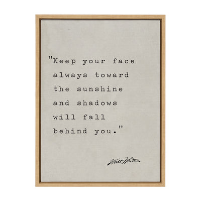Sylvie Keep Your Face Walt Whitman Framed Canvas by Saint and Sailor Studios