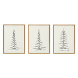 Sylvie Minimalist Evergreen Trees Framed Canvas Set by The Creative by kateandlaurel - main product image for Resin Society
