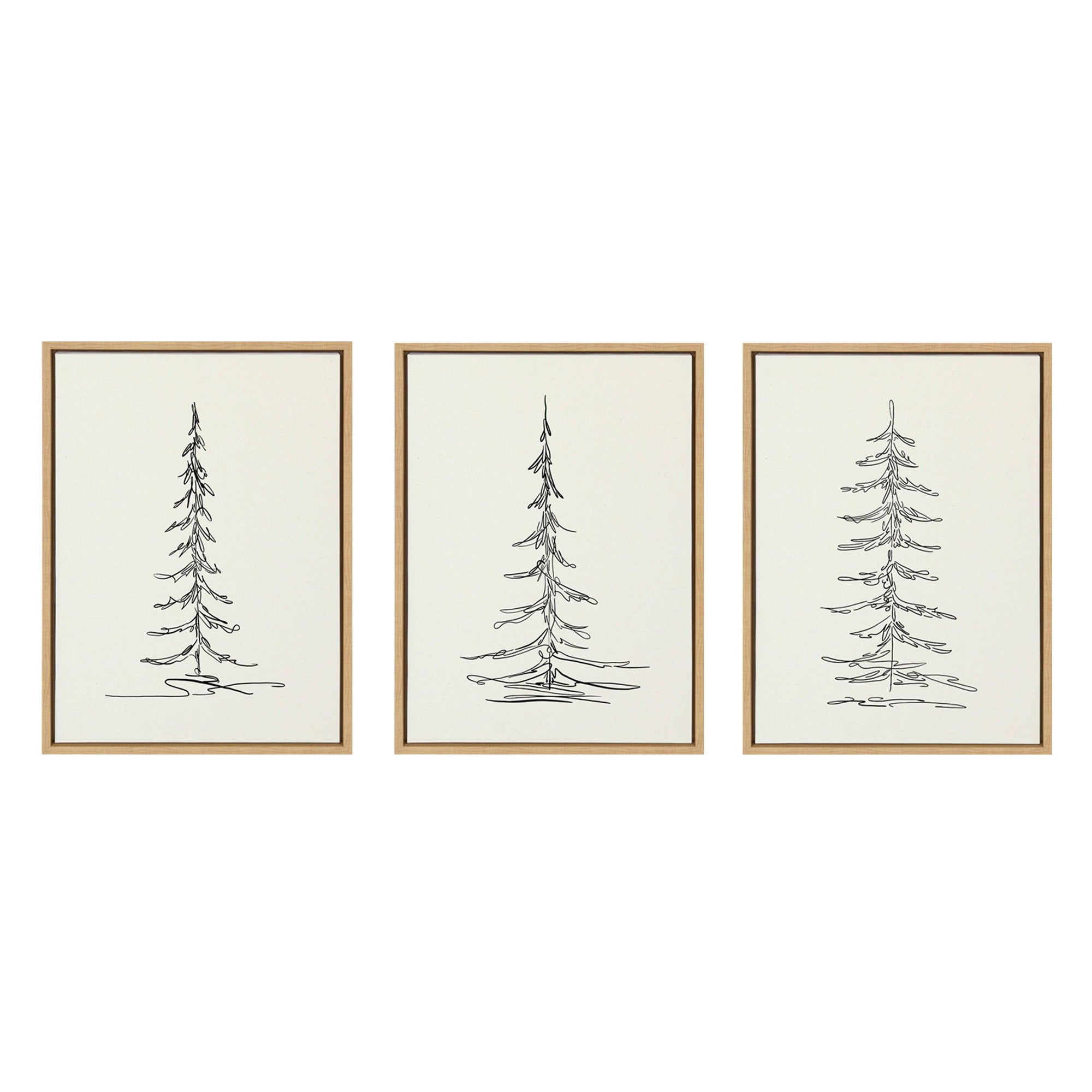 Sylvie Minimalist Evergreen Trees Framed Canvas Set by The Creative by kateandlaurel - main product image for Resin Society